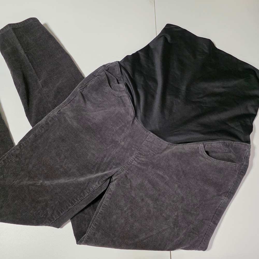LOFT Maternity Corduroy Pants Charcoal gray Full Panel‎ Size 4M